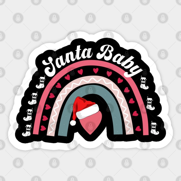 funny Santa Christmas pregnancy announcement gift Sticker by NIKA13